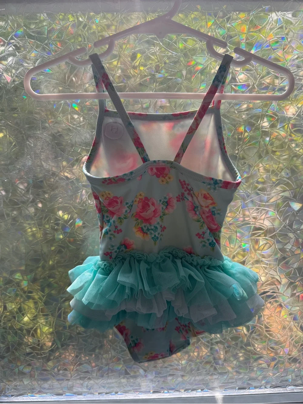 Kids Floral Mint Tutu One-Piece Swimsuit 24M